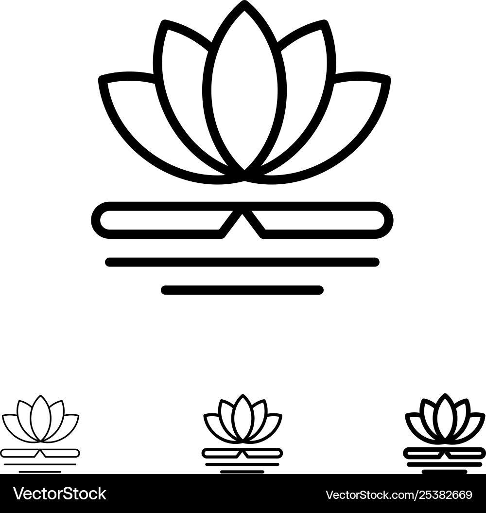 Flower spa massage chinese bold and thin black Flower spa massage chinese bold and thin black vector image