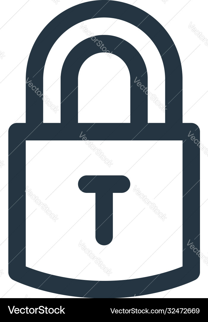 Lock icon editable stroke linear symbol Lock icon editable stroke linear symbol Vector Image