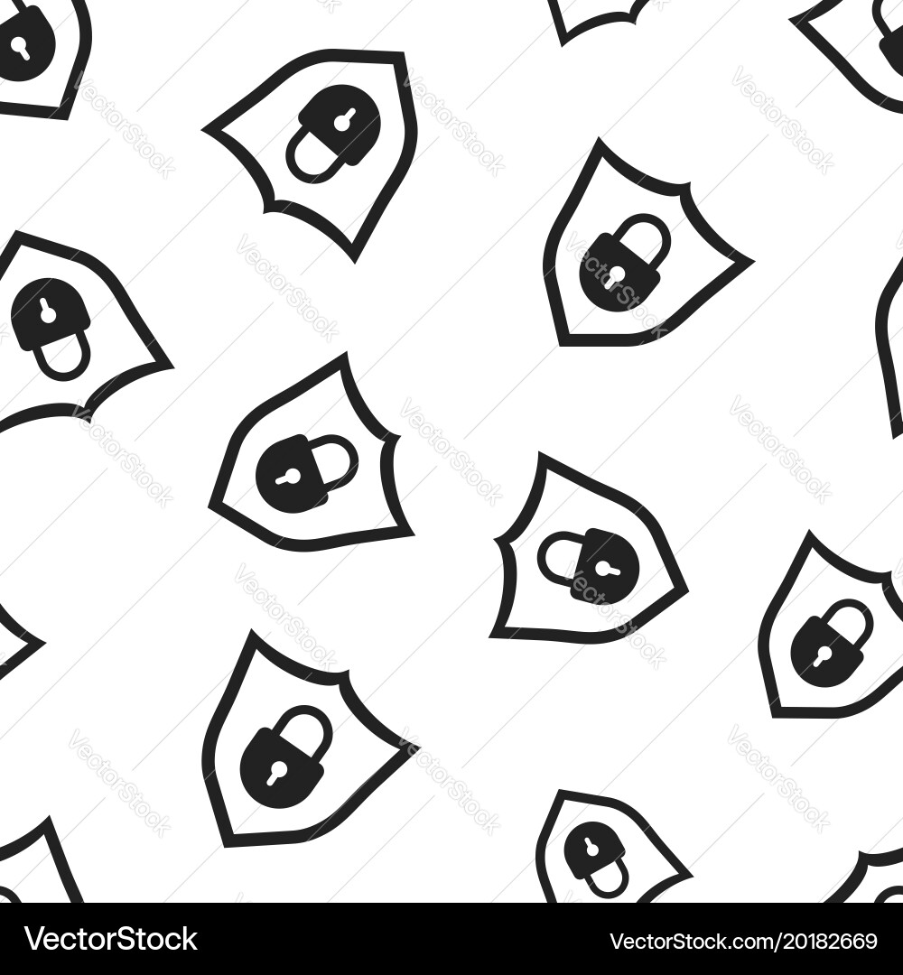 Lock with shield security seamless pattern vector image