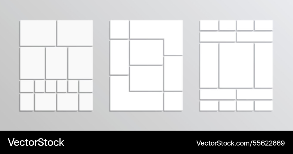 Portfolio images layout photo collage grid Portfolio images layout photo collage grid vector image
