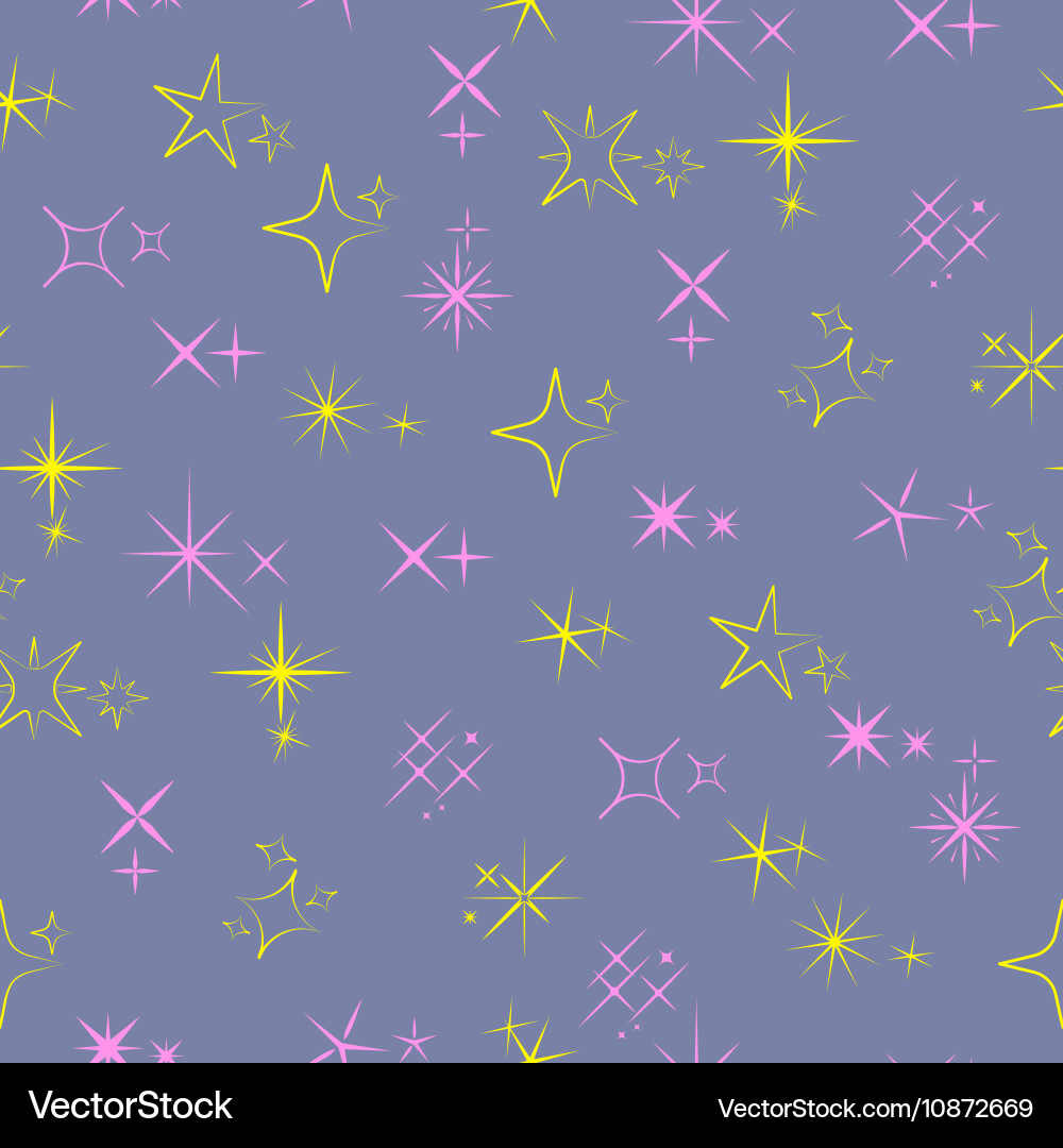 Seamless pattern with sparkles symbols Vector Image