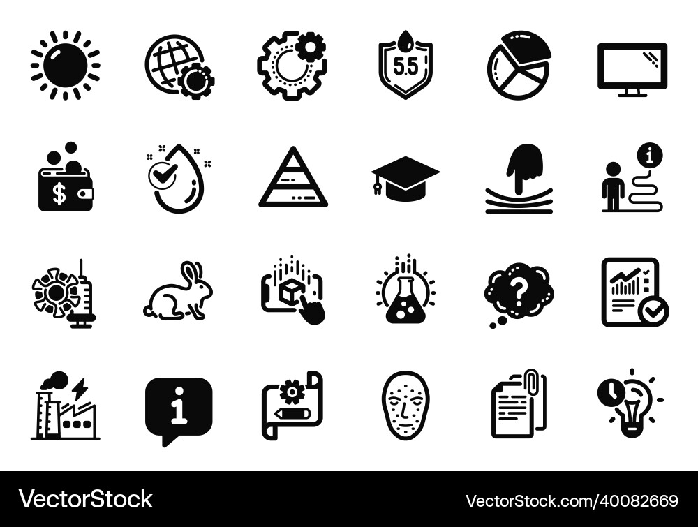 Set of science icons related to question Set of science icons related to question vector image