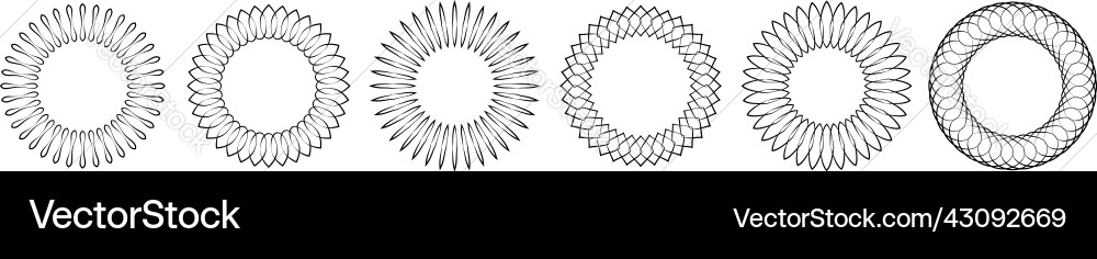 Thin line round circular mandala motif pattern Thin line round circular mandala motif pattern Vector Image