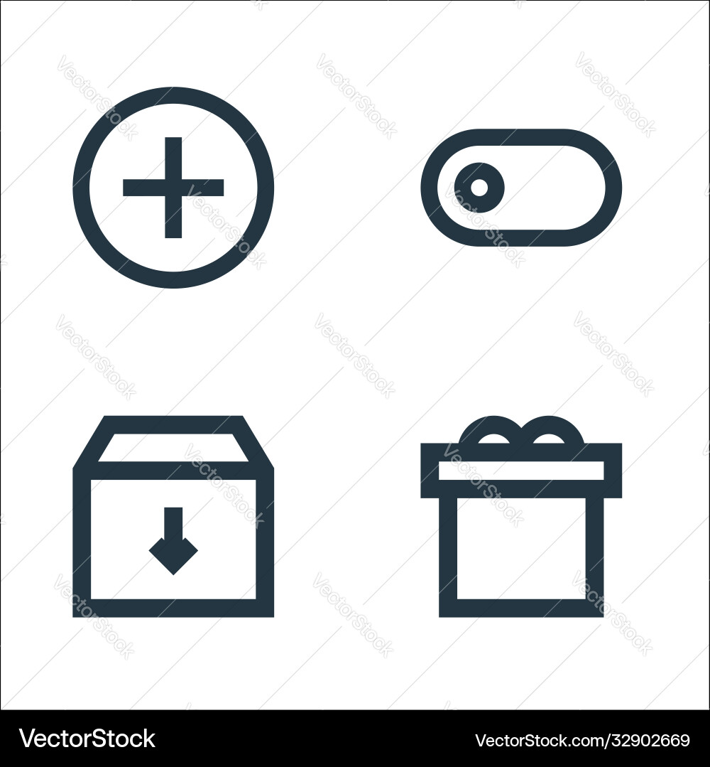 User interface line icons linear set quality vector image