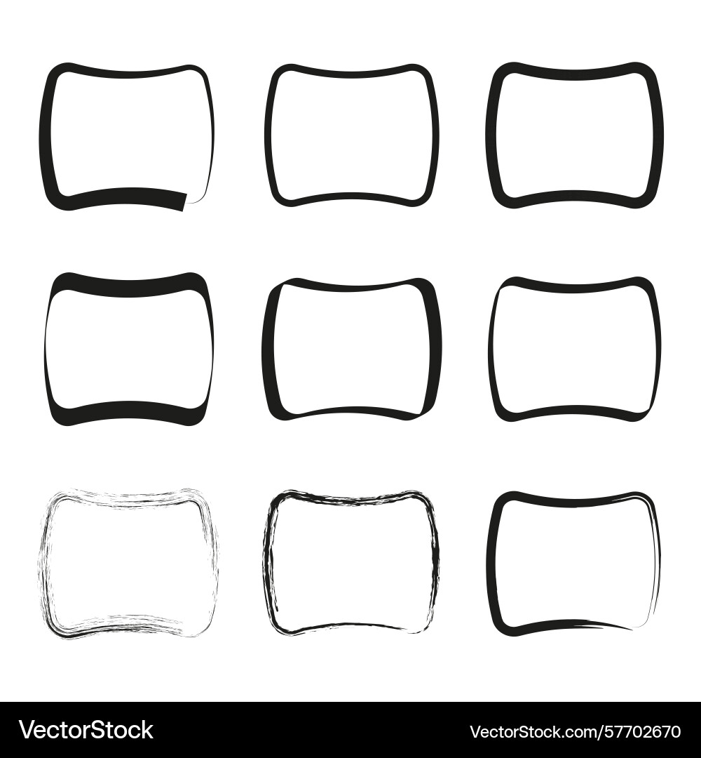 Abstract frame set hand drawn outline unique Vector Image