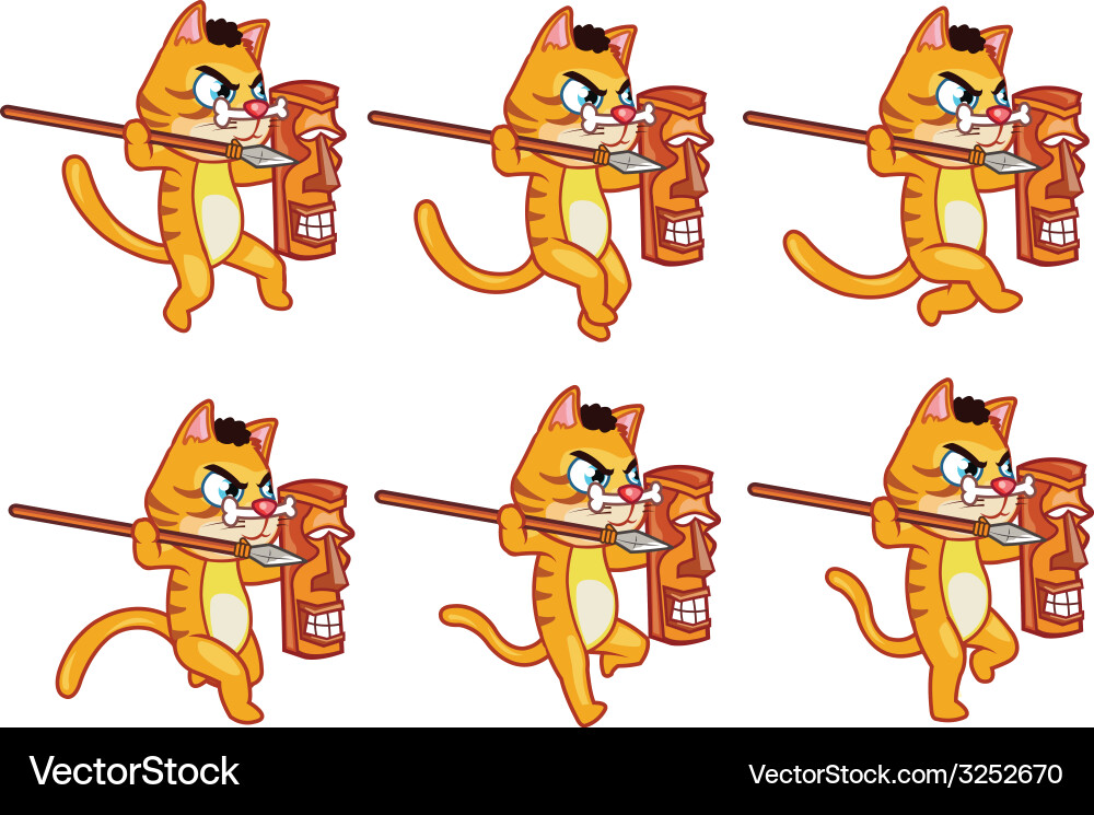 Cannibal cat running sprite Vector Image