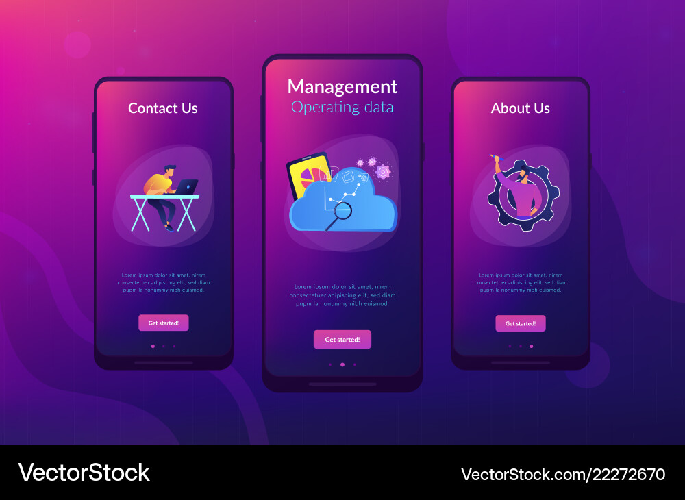 Cloud management app interface template Cloud management app interface template vector image