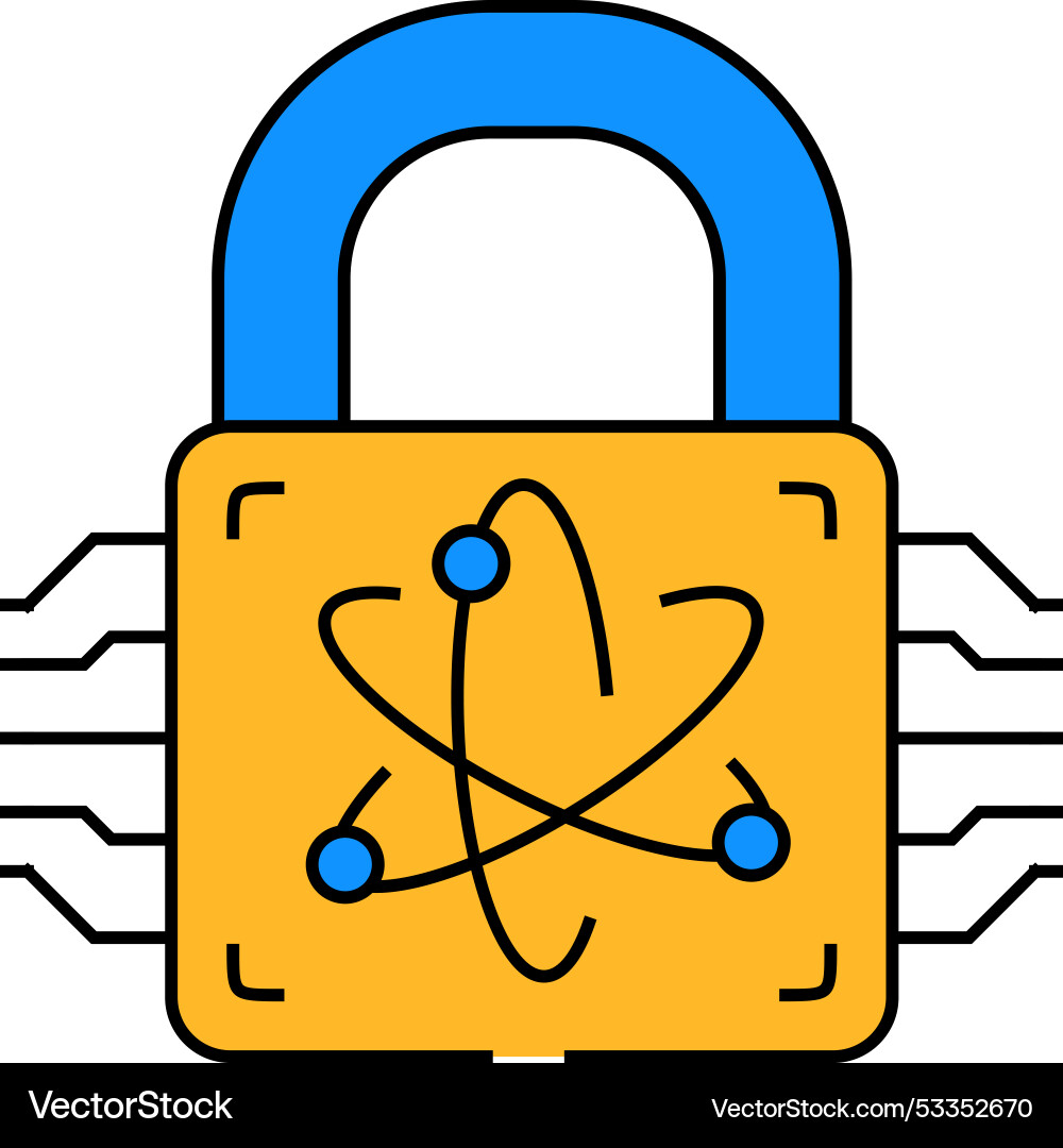 Cryptography quantum technology icon color Cryptography quantum technology icon color vector image