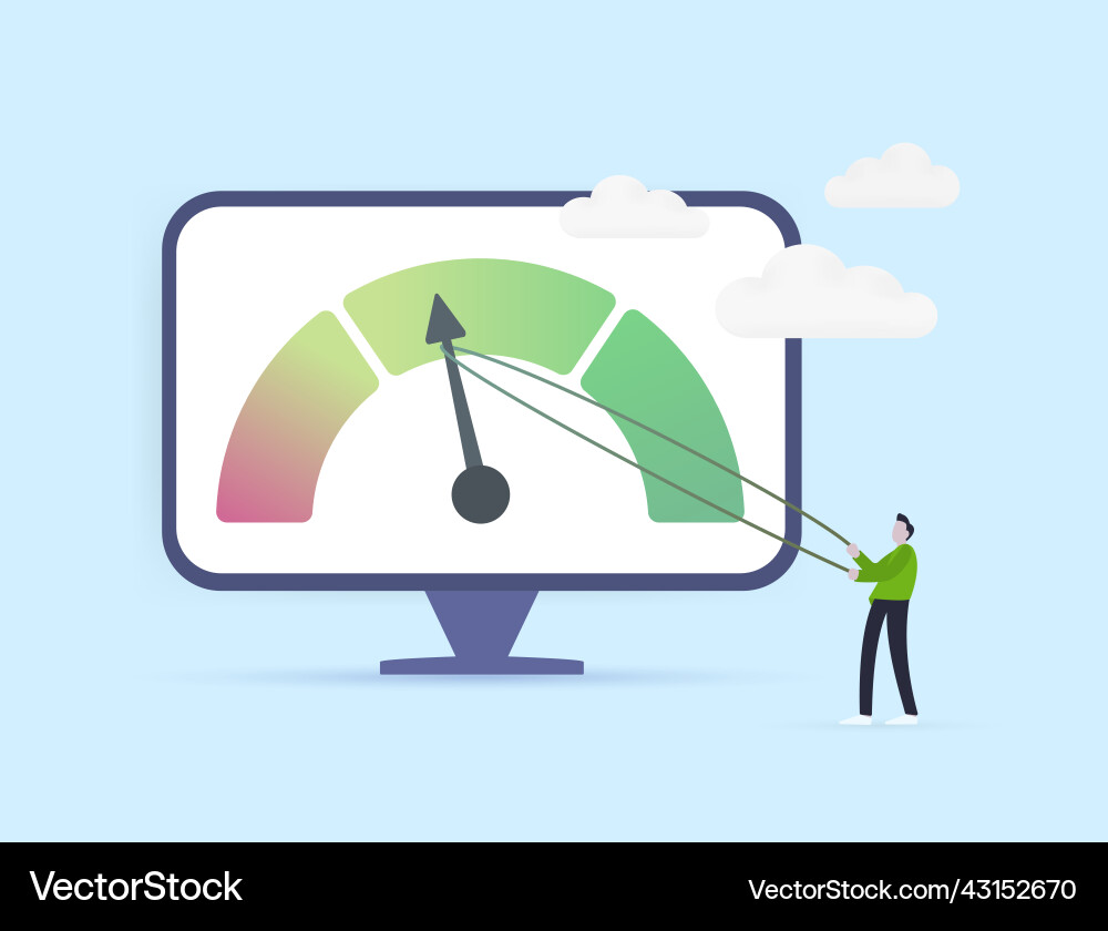 Fear and greed index or page loading speed time vector image
