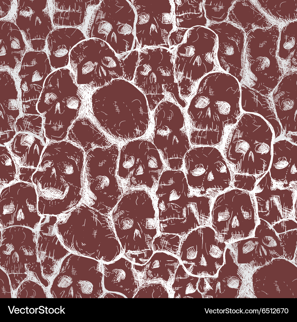 Grungy skull pattern vector image