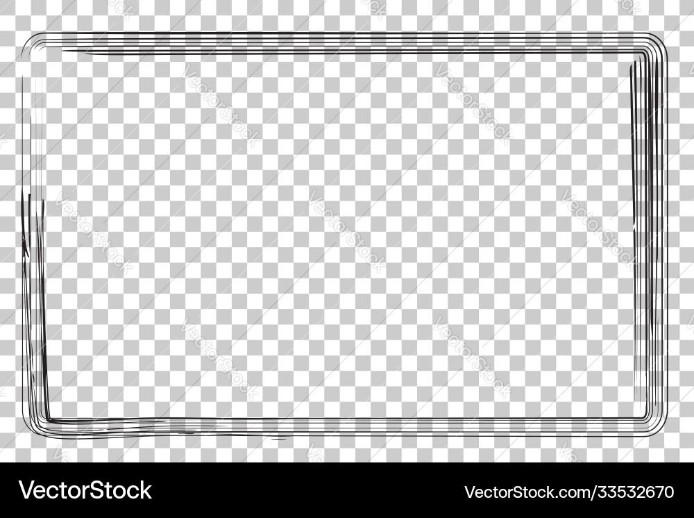 Hand draw sketch rectangle frame from multiple vector image