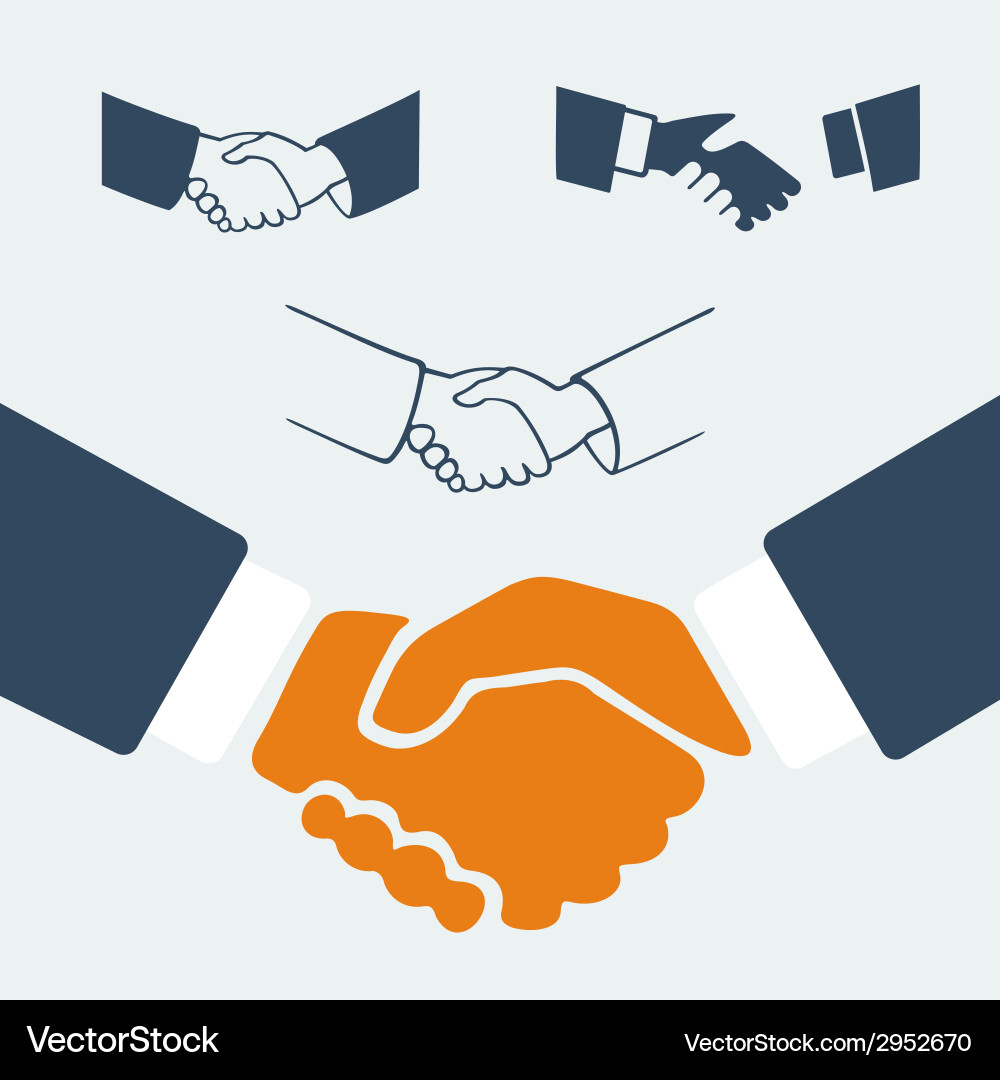Handshake Symbol Set Royalty Free Vector Image