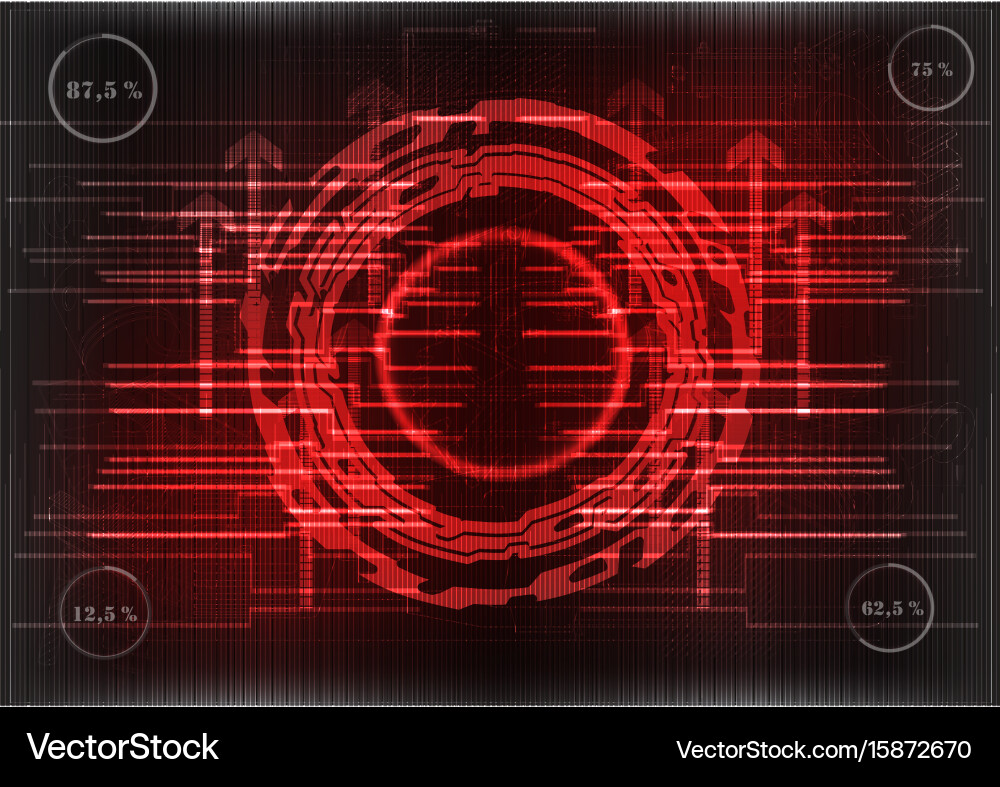 High tech set of lines on a red background Vector Image