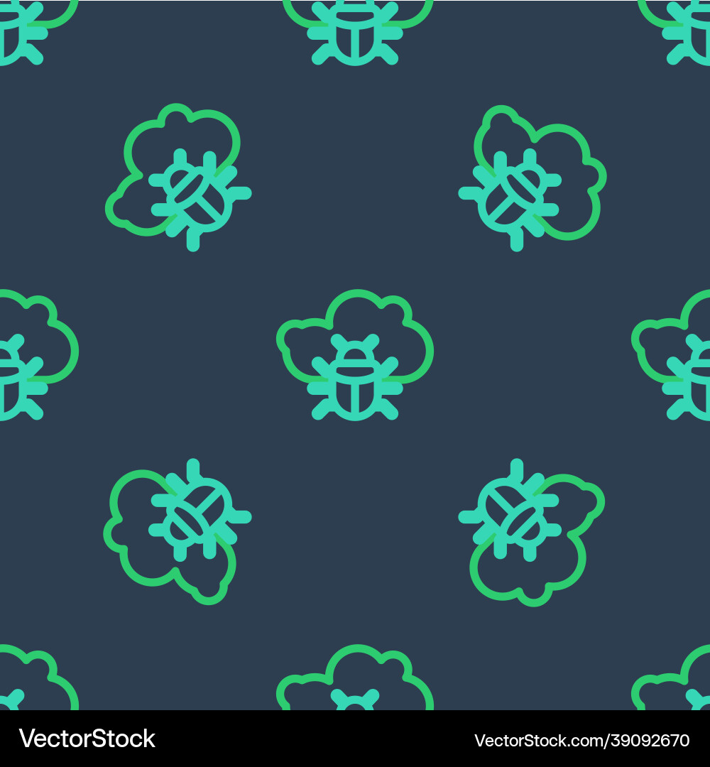 Line system bug on a cloud icon isolated seamless vector image