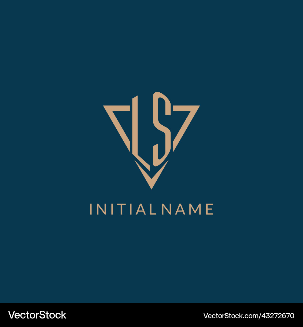 Ls logo initials triangle shape style creative Ls logo initials triangle shape style creative Vector Image
