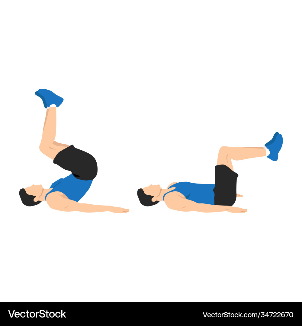 Man doing reverse crunch exercise Man doing reverse crunch exercise vector image
