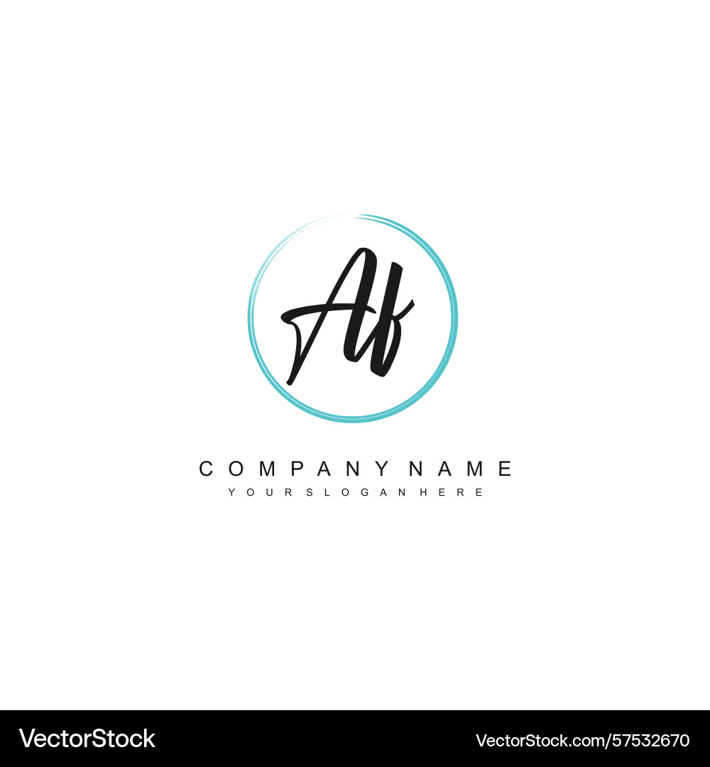 Minimal signature logo design with af initials Vector Image