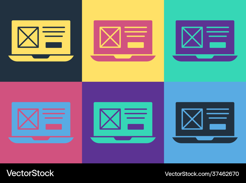 Pop art ui or ux design icon isolated on color Pop art ui or ux design icon isolated on color Vector Image