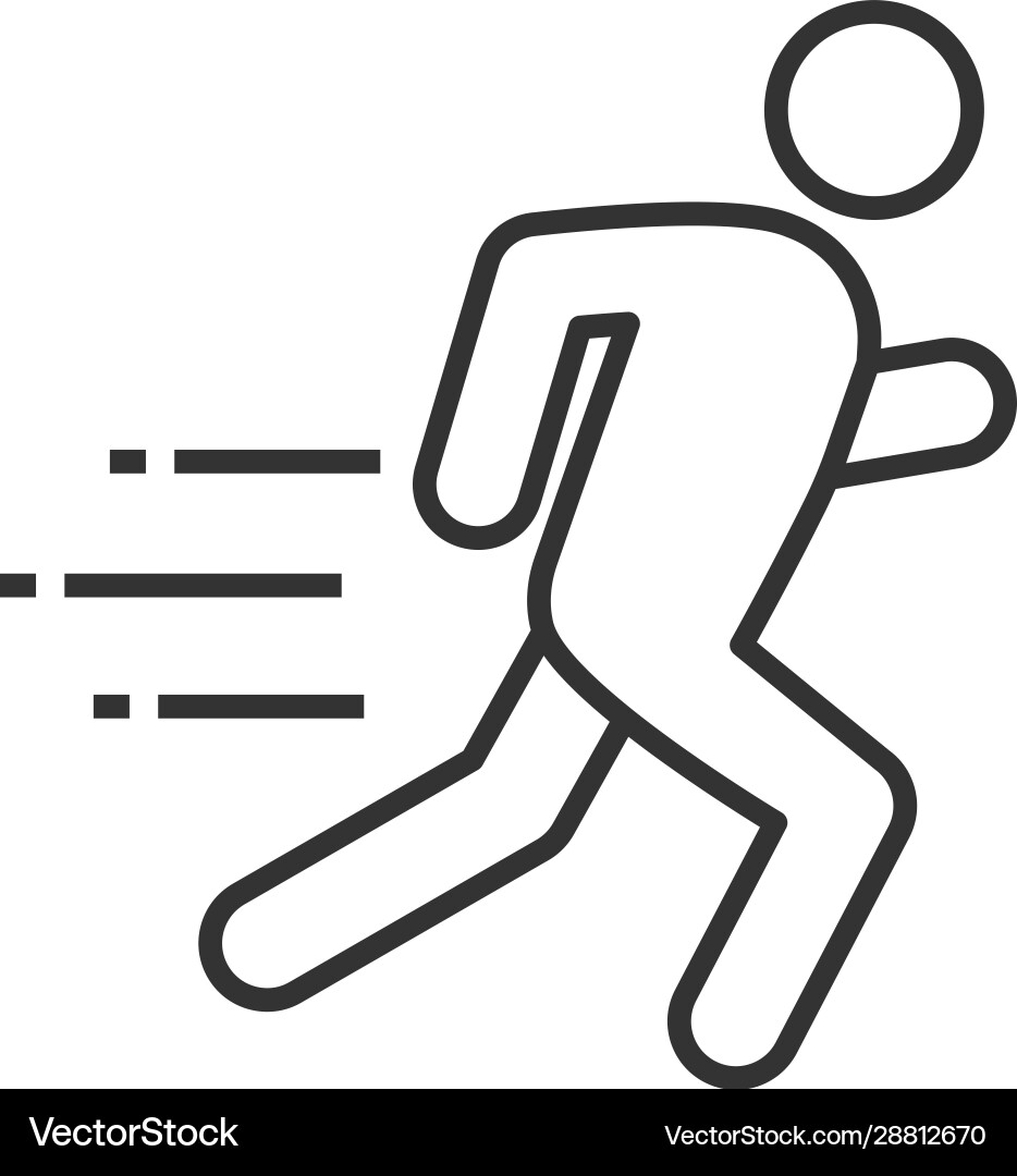 Running man linear icon Running man linear icon vector image