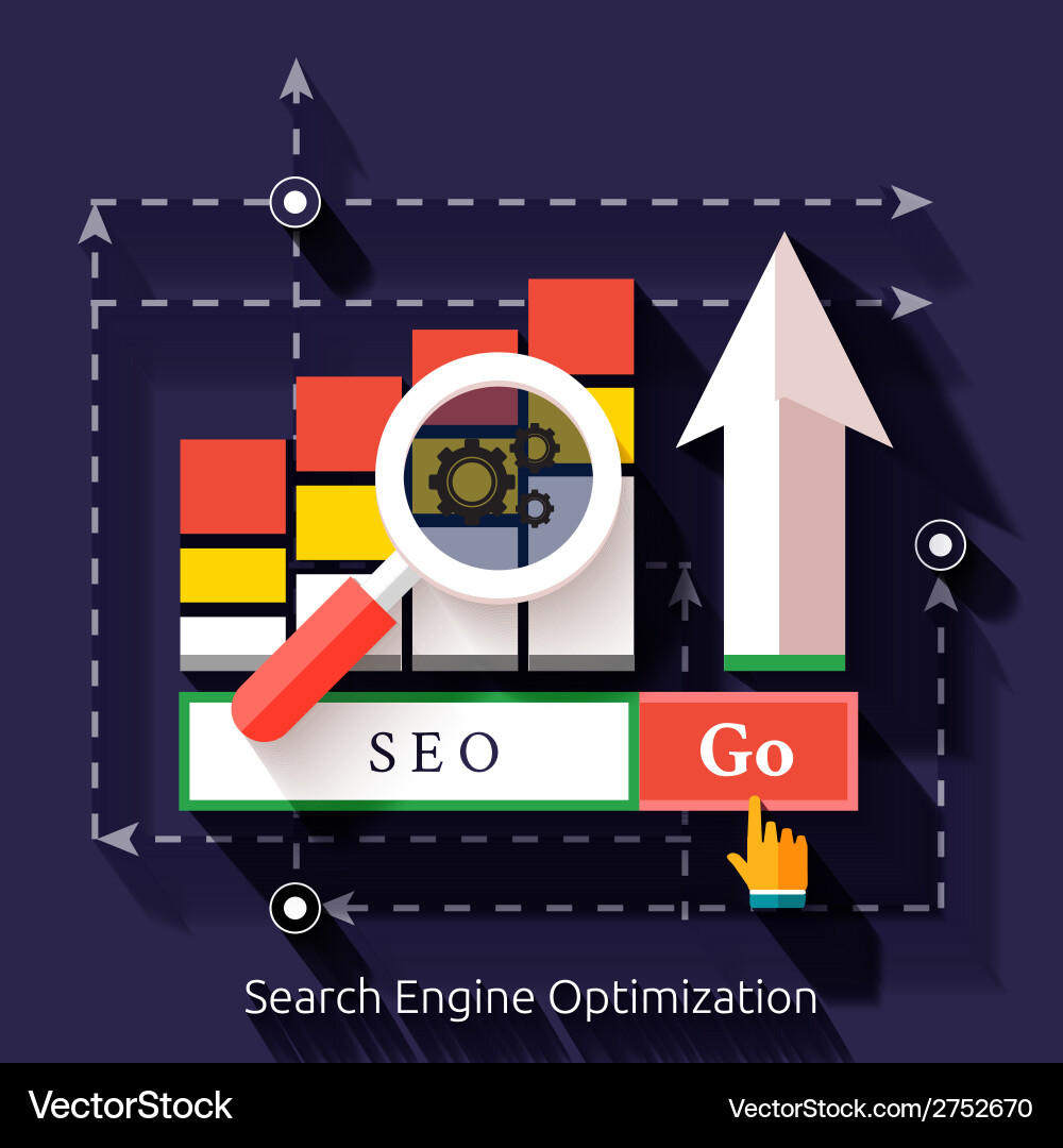Seo Suchmaschinenoptimierung Programmierung Vektorbild