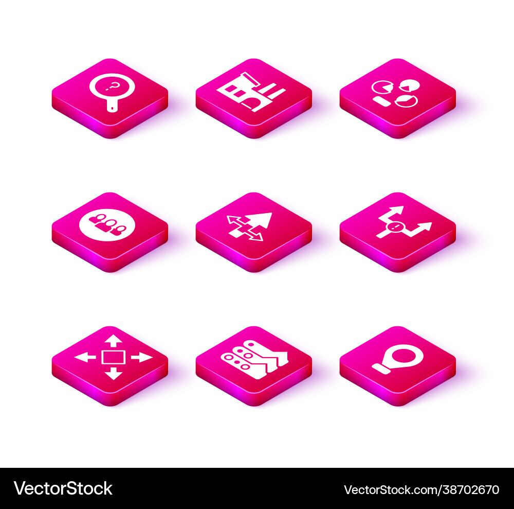 Set many ways directional arrow graph chart Set many ways directional arrow graph chart vector image