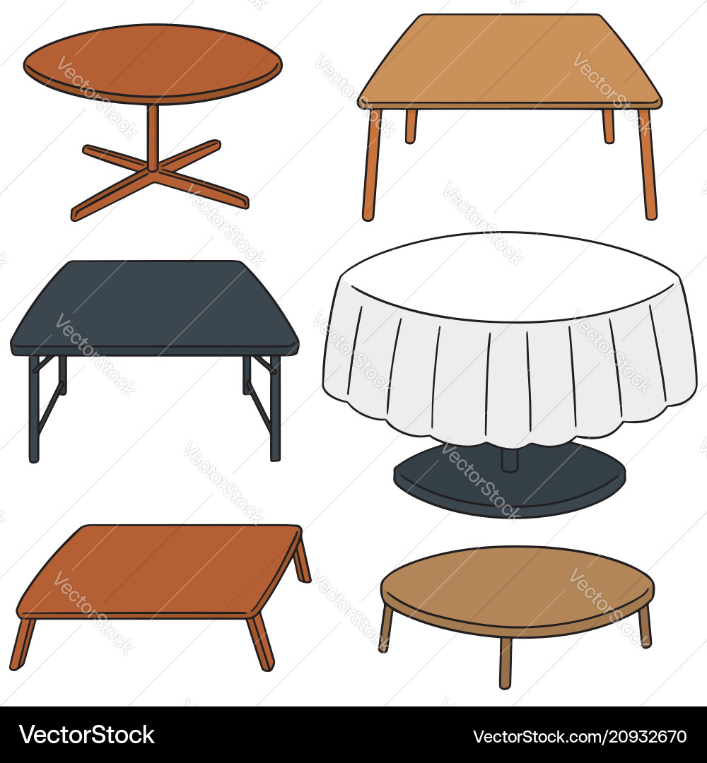 Set of table Set of table vector image