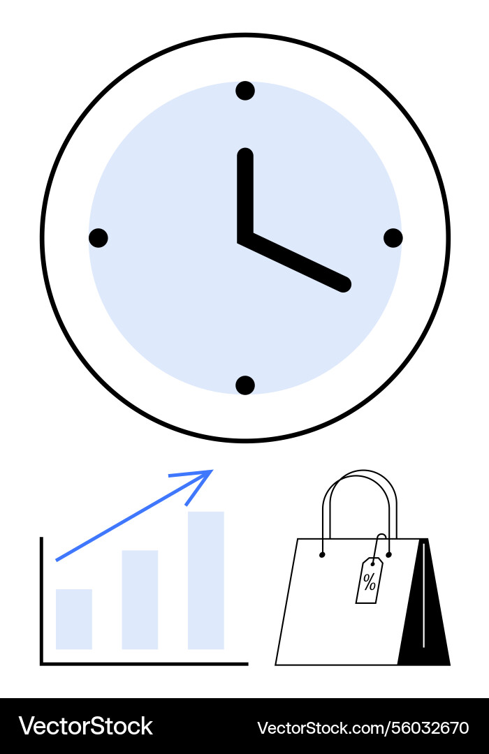 Time management concepts with clock growth chart Time management concepts with clock growth chart Vector Image