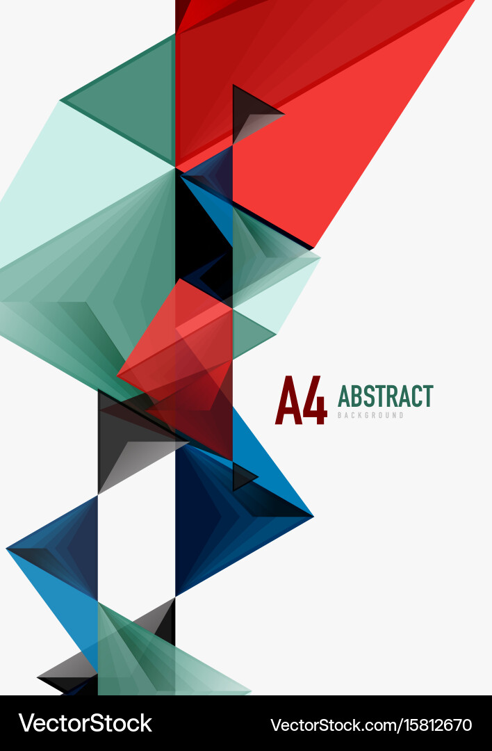 Triangular low poly a4 size geometric vector image