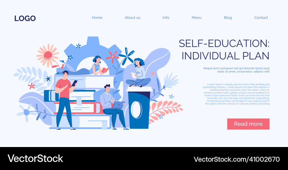 Web design template for online e-learning Vector Image