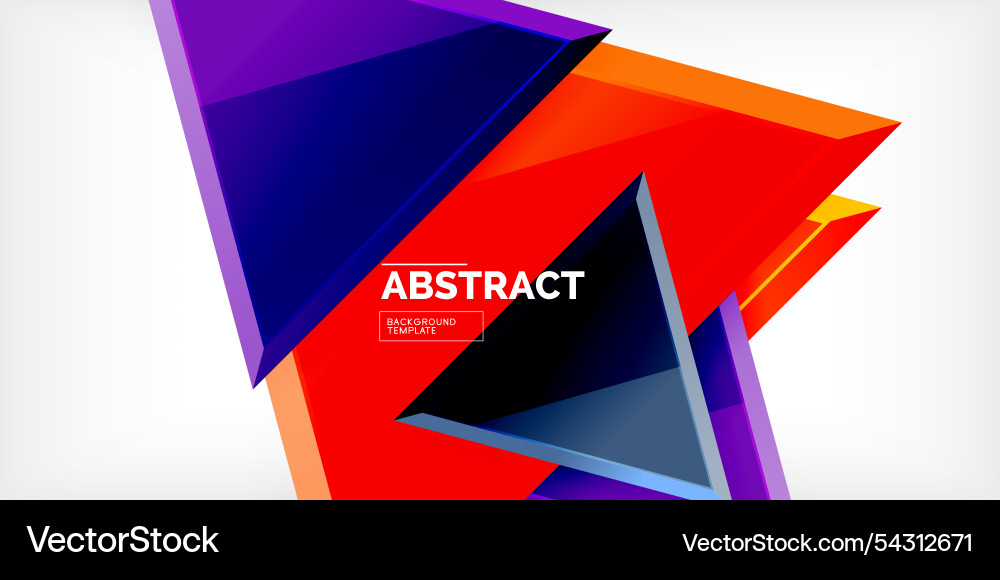Abstract background - colorful triangles with 3d Abstract background - colorful triangles with 3d Vector Image