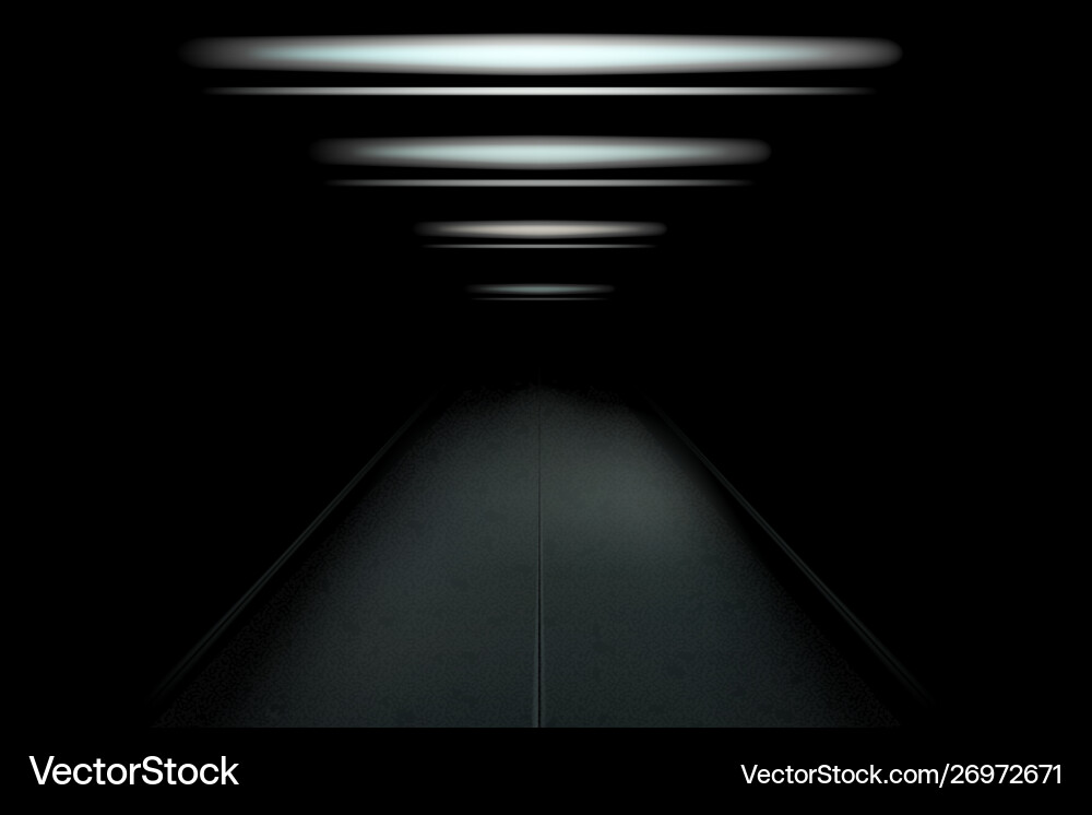 Dark and empty tunnel vector image