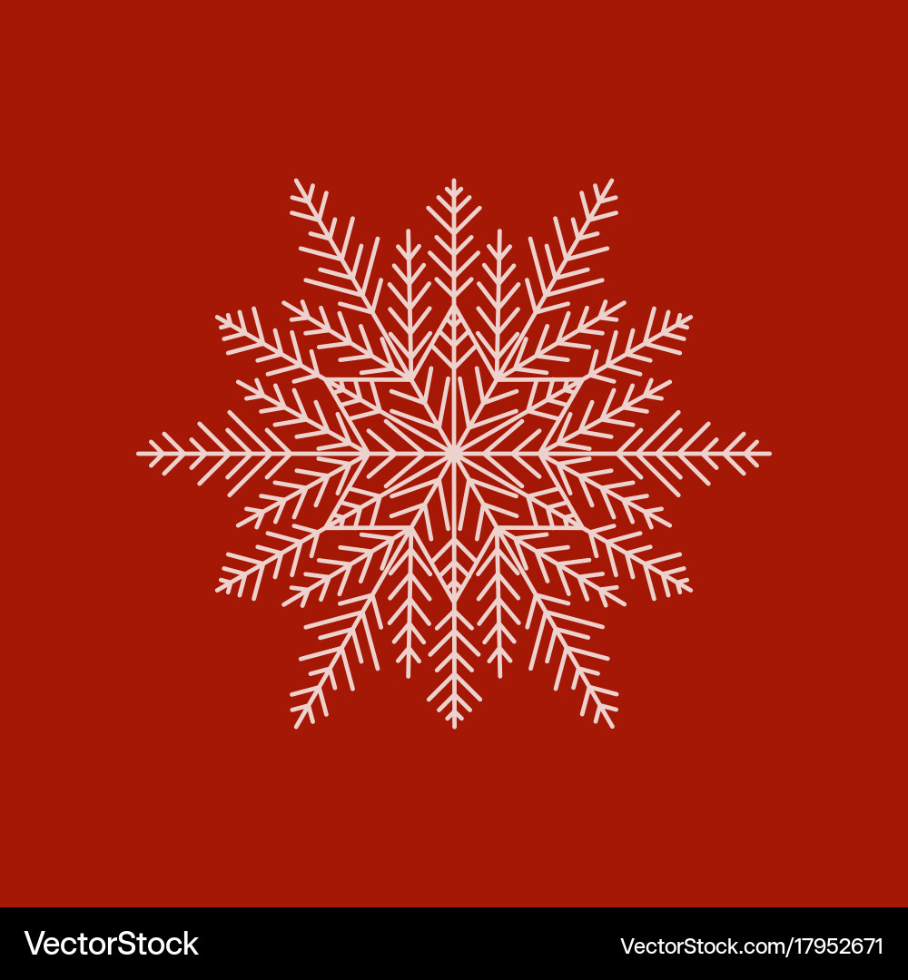 Flat on background of snowflake Vector Image