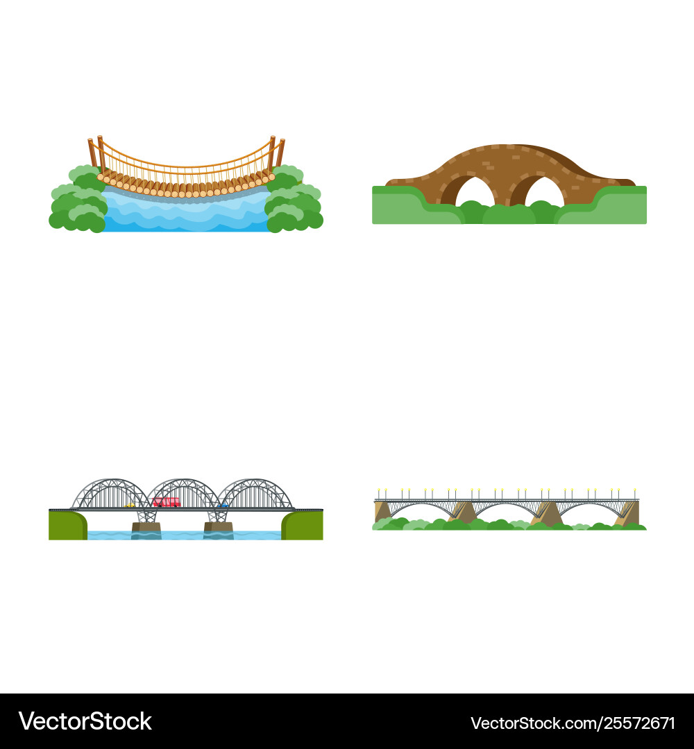 Isolated object bridgework and bridge symbol Isolated object bridgework and bridge symbol vector image