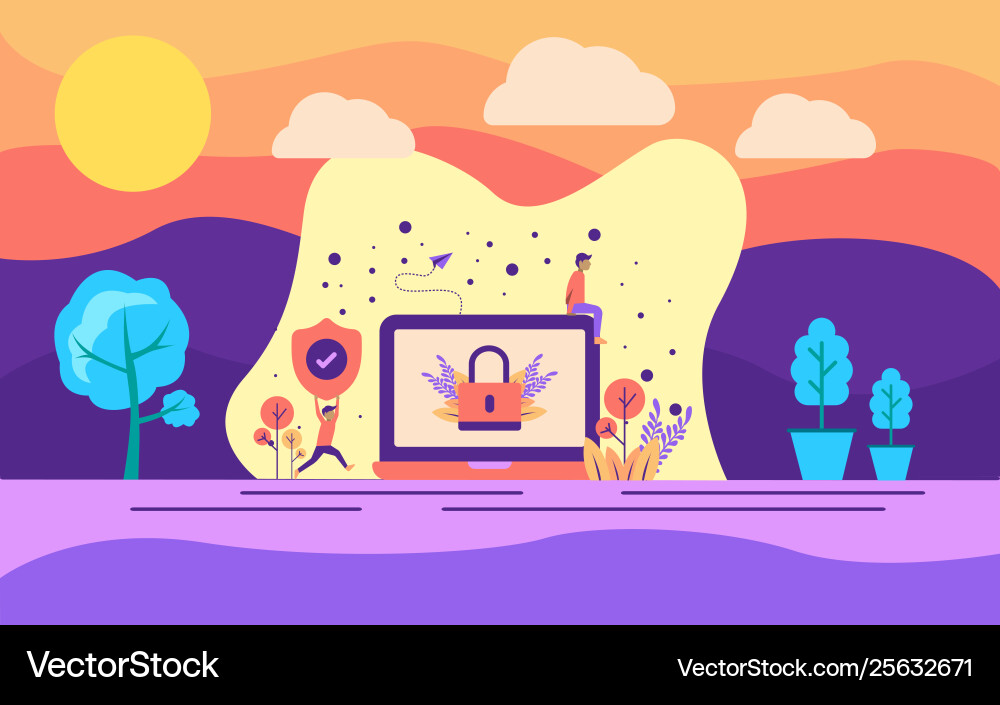 Modern flat design concept data security Modern flat design concept data security vector image