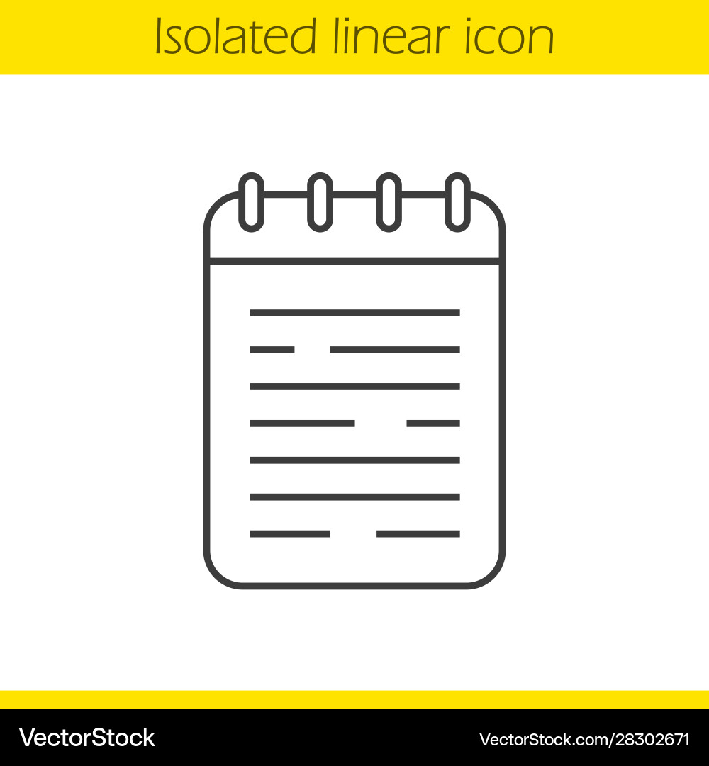 Notebook linear icon vector image