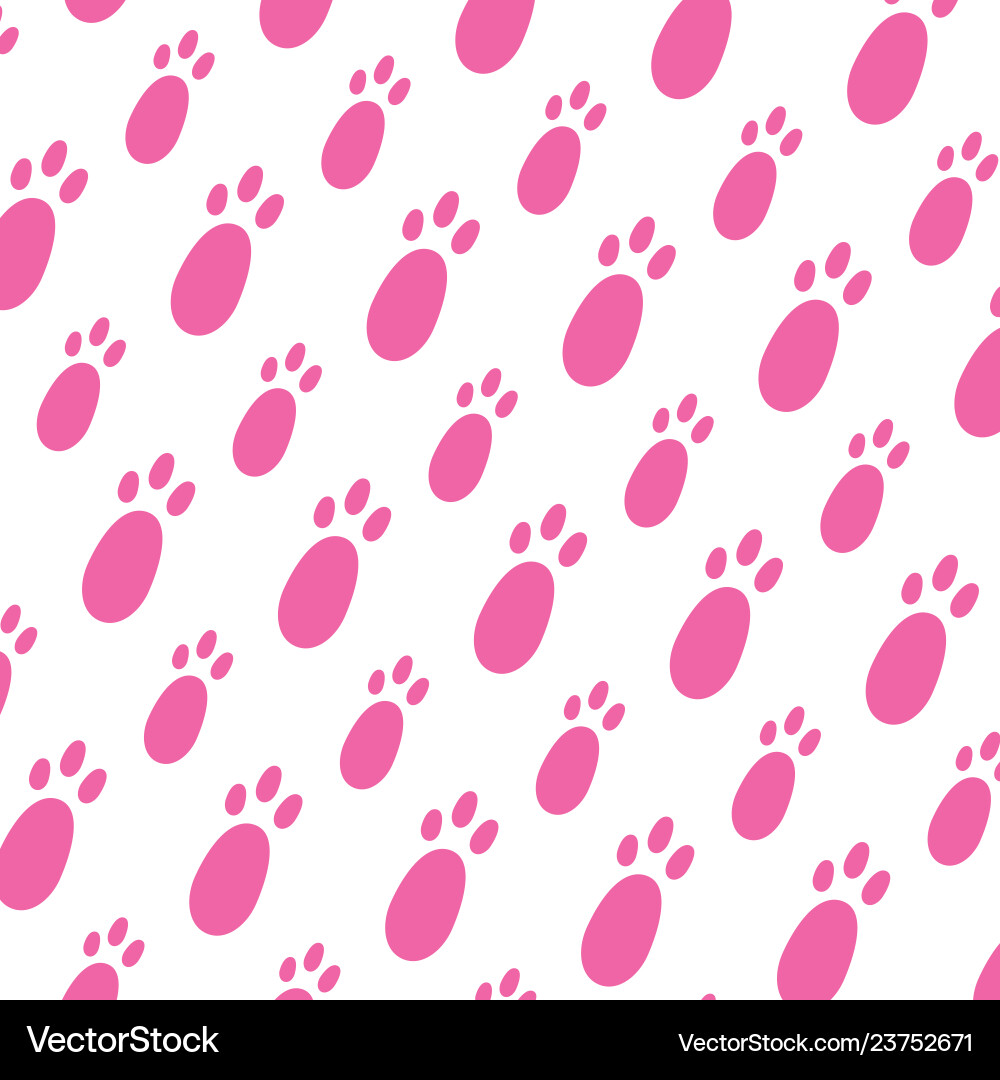 Pink Rabbit Paw Print Pattern vector image