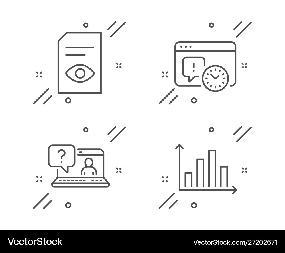 Project deadline view document and faq icons set vector image