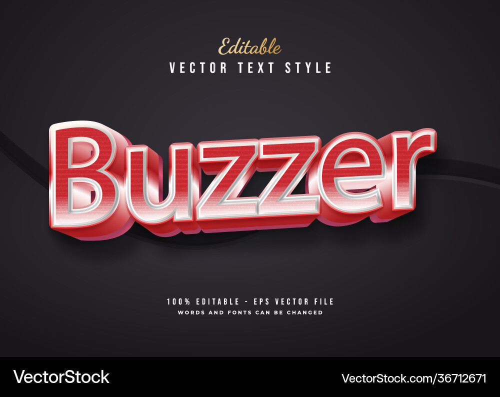 Red and white text style with embossed effect Vector Image