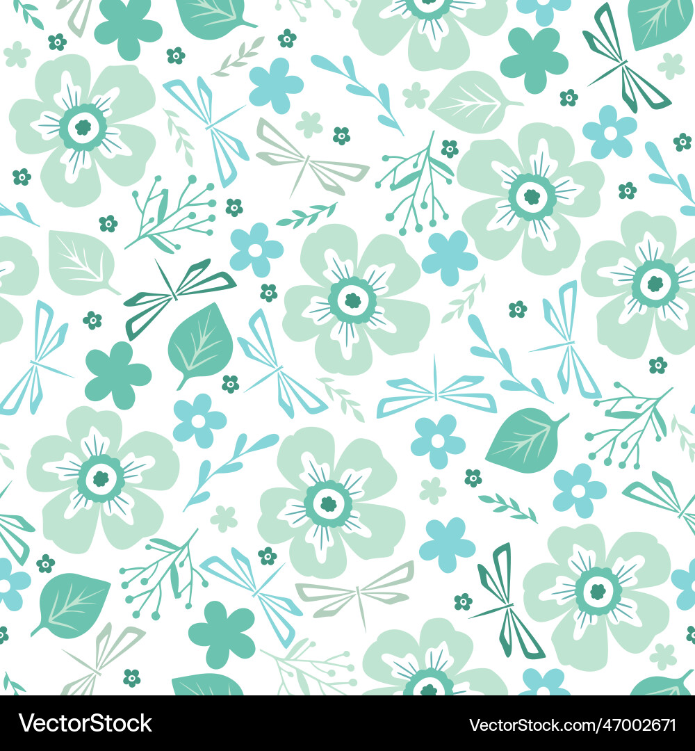 Seamless spring pattern with different cute Seamless spring pattern with different cute Vector Image