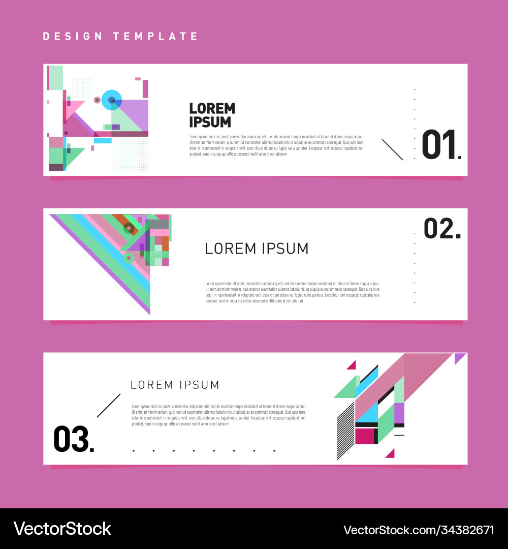 Set abstract banner web design template retro Set abstract banner web design template retro Vector Image