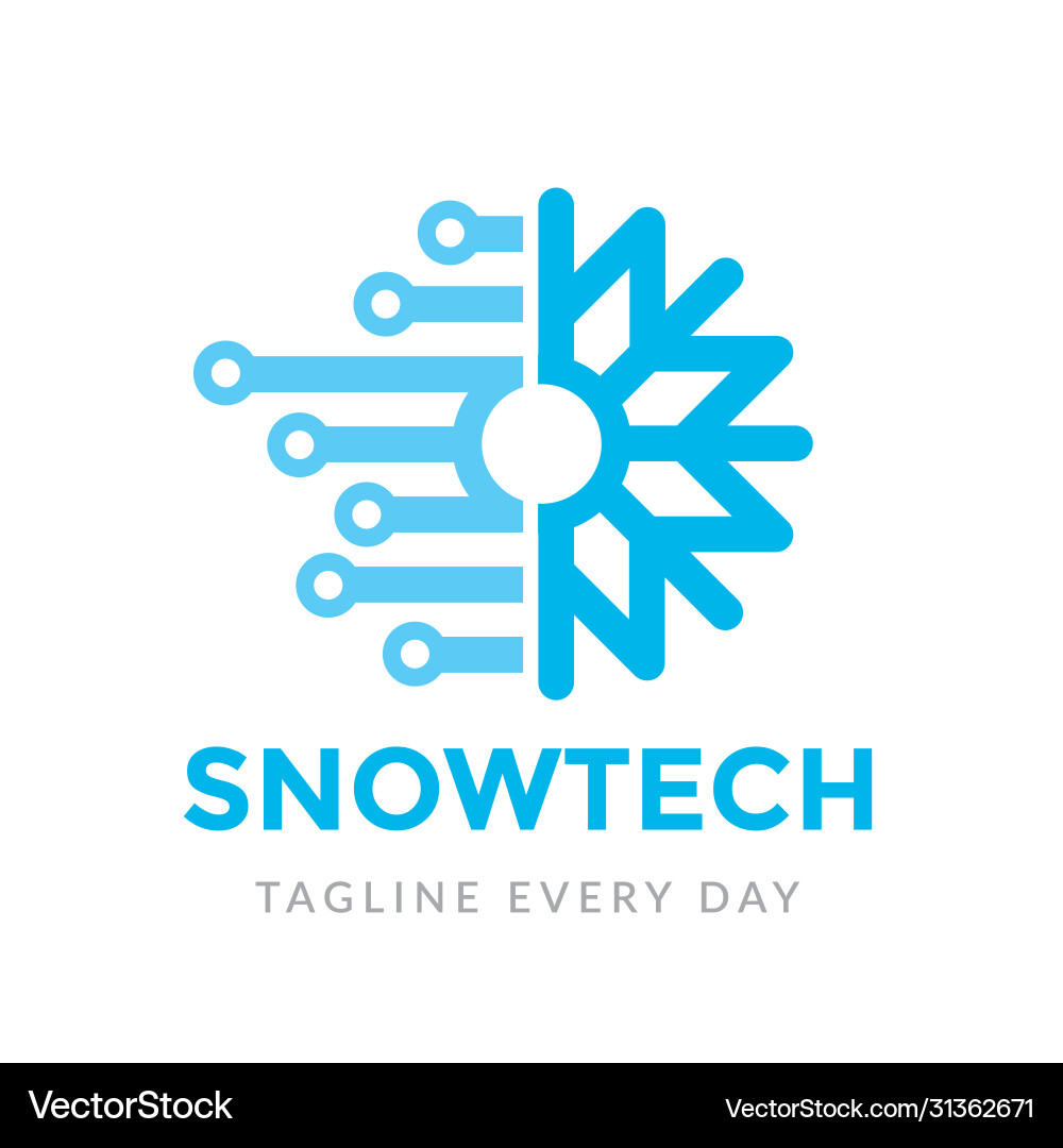 Snowflake connect logo design template Snowflake connect logo design template vector image