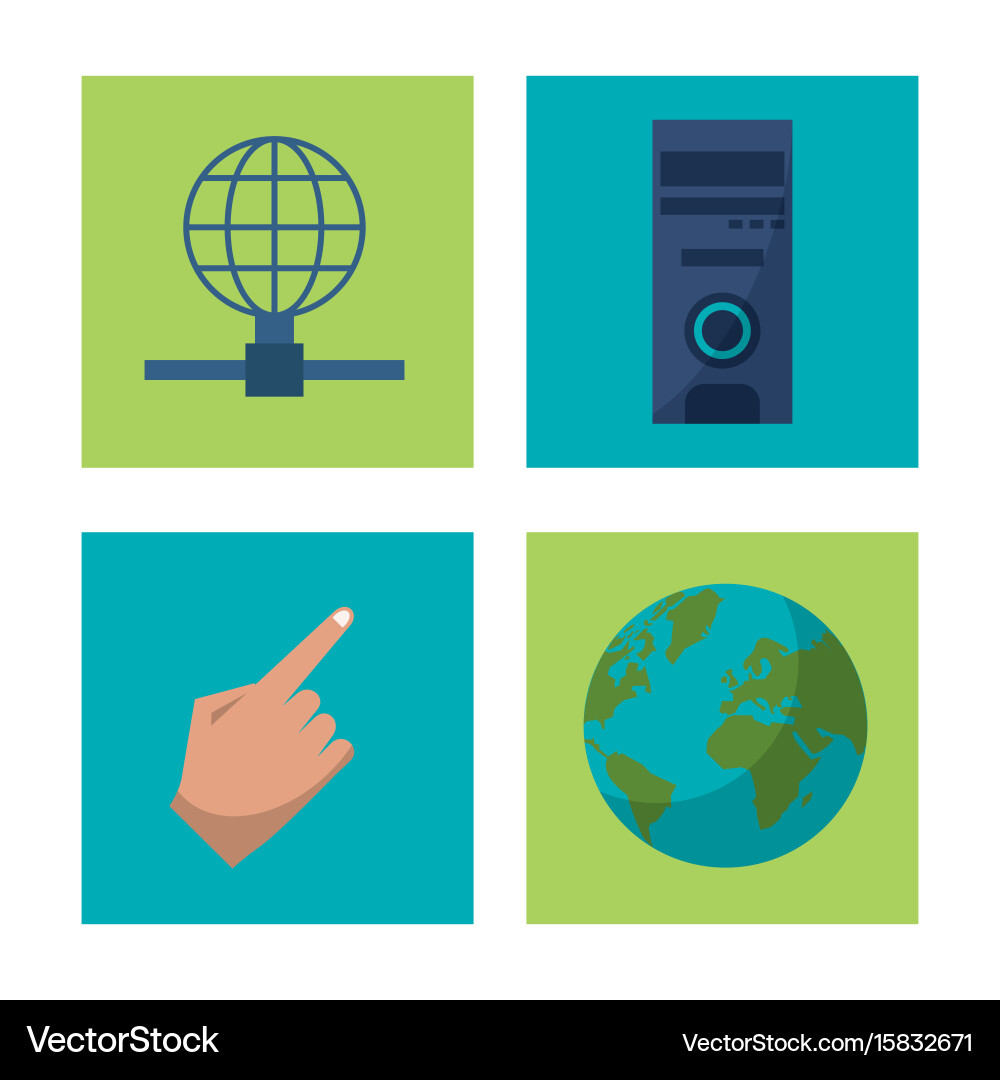 White background with square frames graphics Vector Image