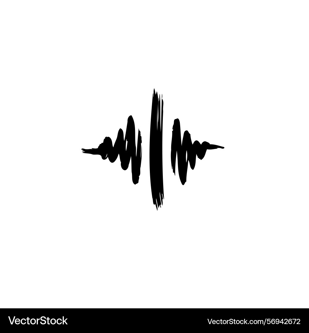 Abstract sound wave representation in minimalist Abstract sound wave representation in minimalist vector image