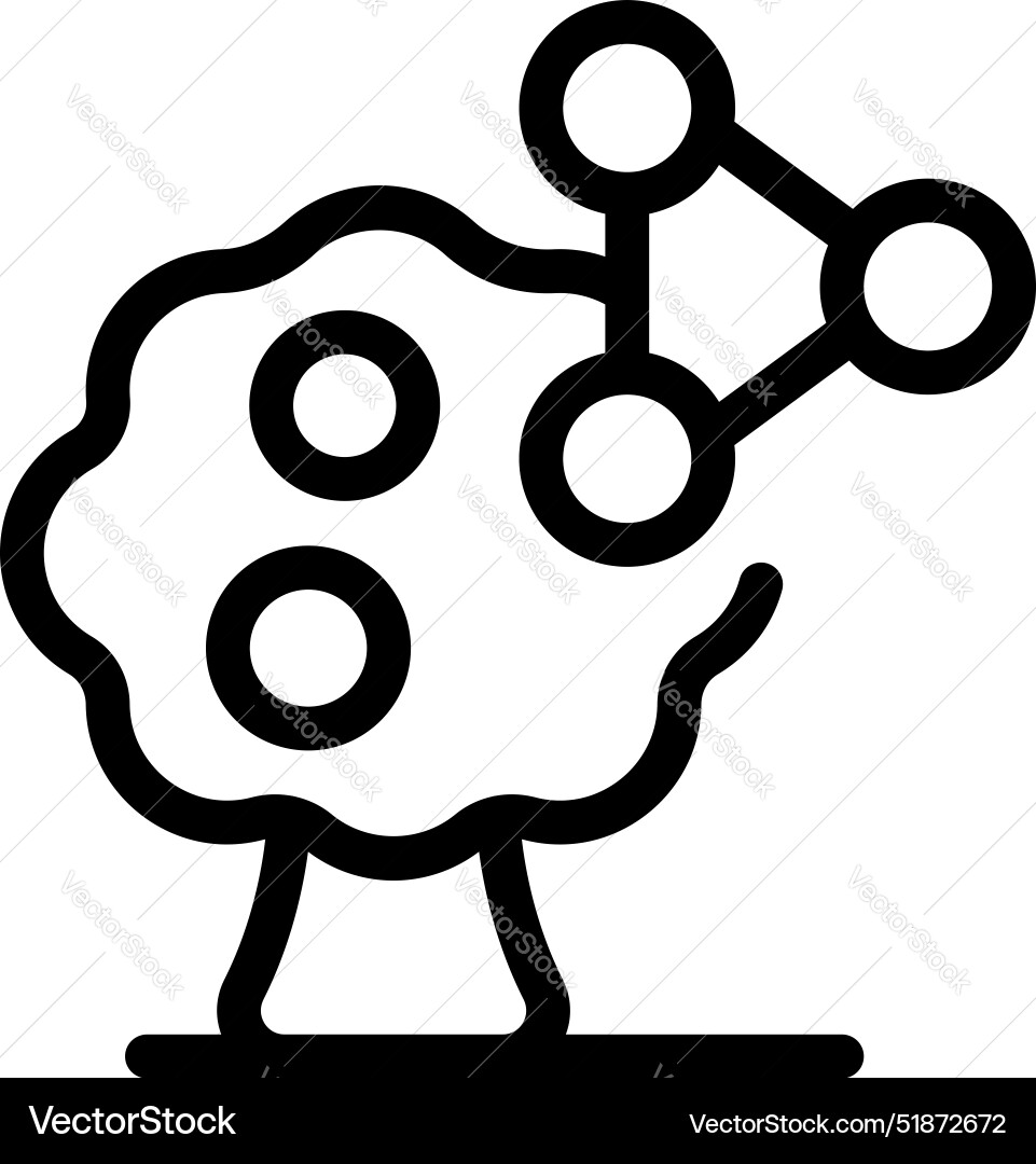 Brain tree growing neural network connection icon Brain tree growing neural network connection icon Vector Image