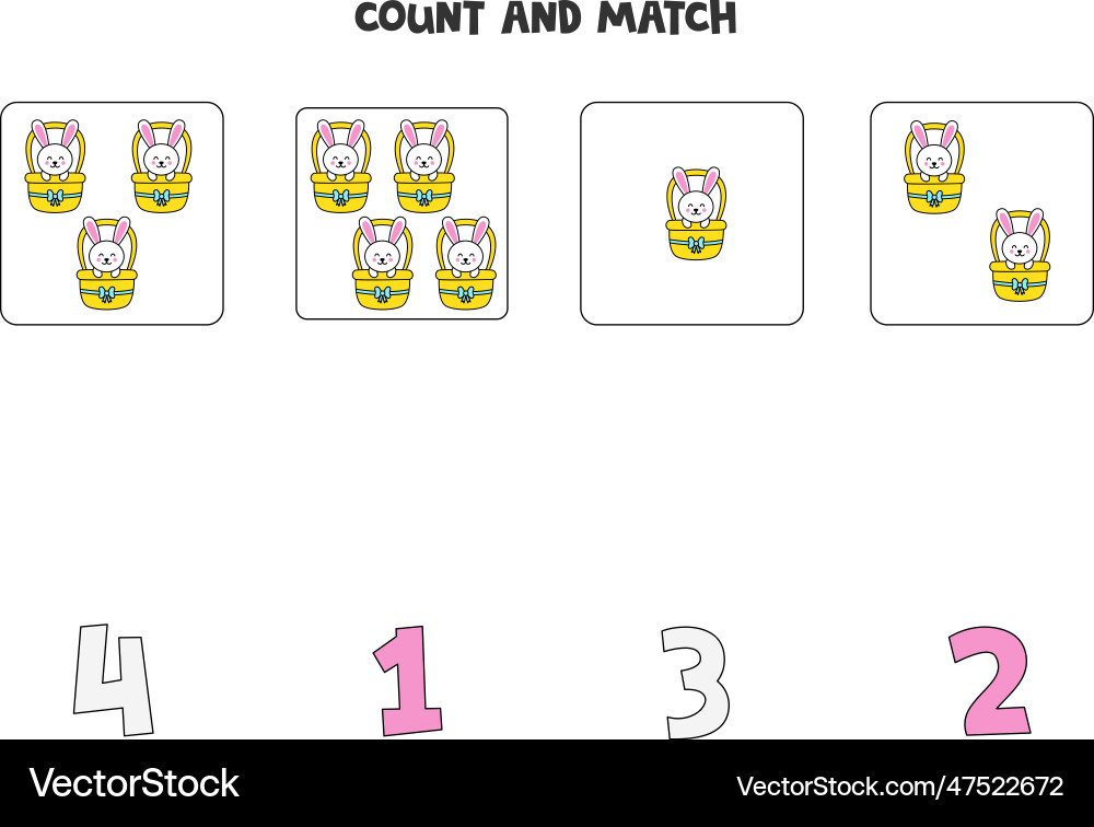 Counting game for kids count all easter rabbits Vector Image