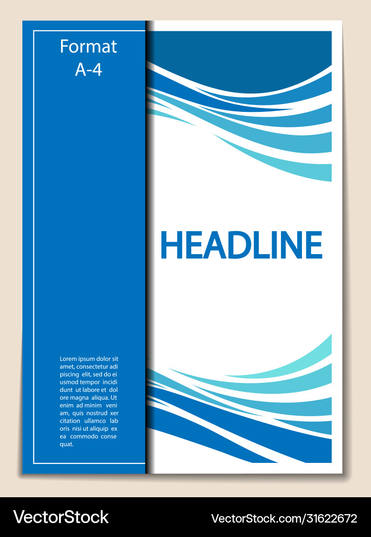 Cover with abstract wave pattern for printed vector image