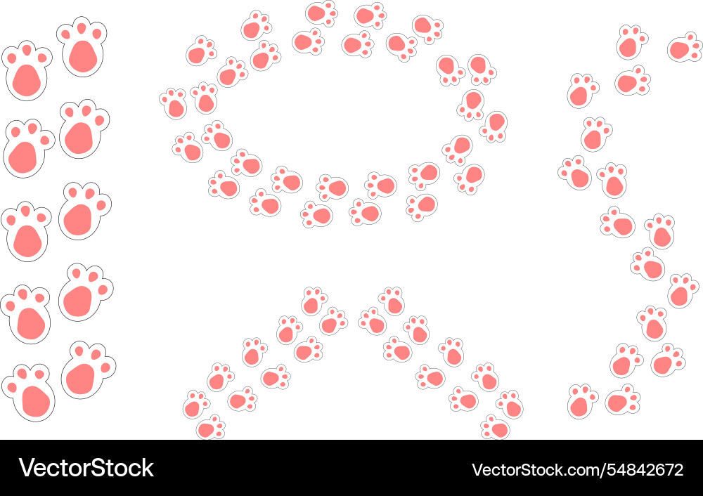 Easter bunny foot print clipart pink and white Easter bunny foot print clipart pink and white vector image