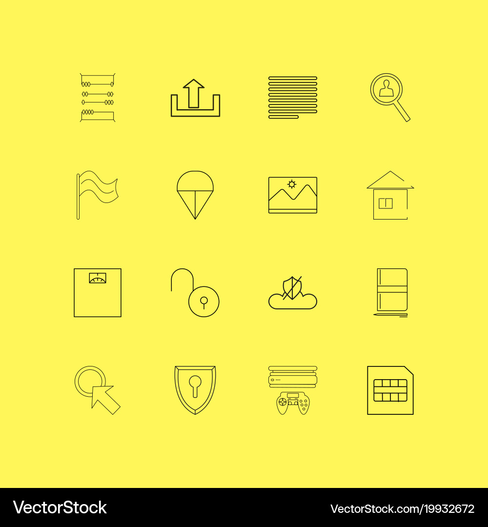 Essential linear icon set simple outline icons vector image