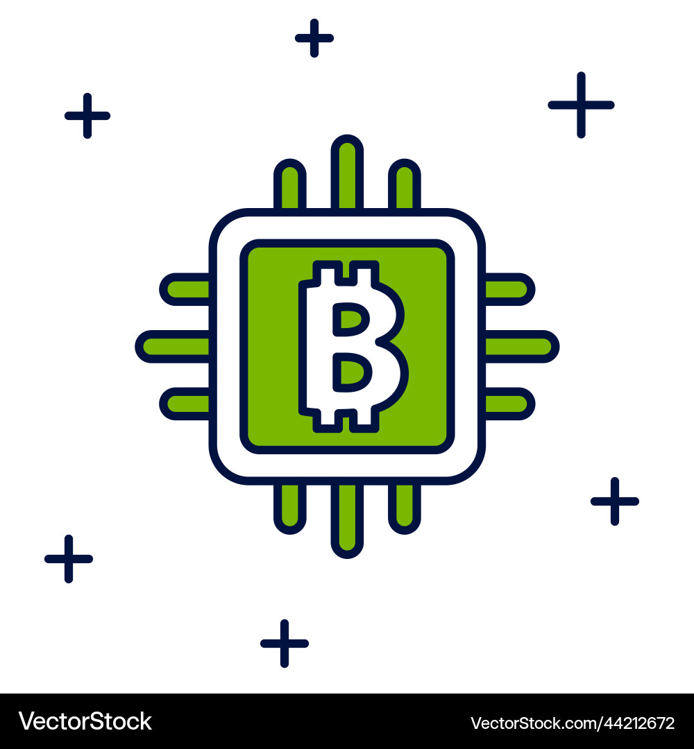 Filled outline cpu mining farm icon isolated Filled outline cpu mining farm icon isolated vector image