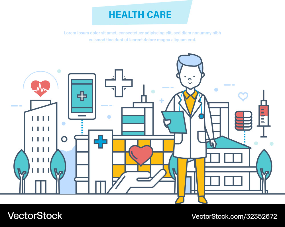 Healthcare and medical help institution Healthcare and medical help institution vector image